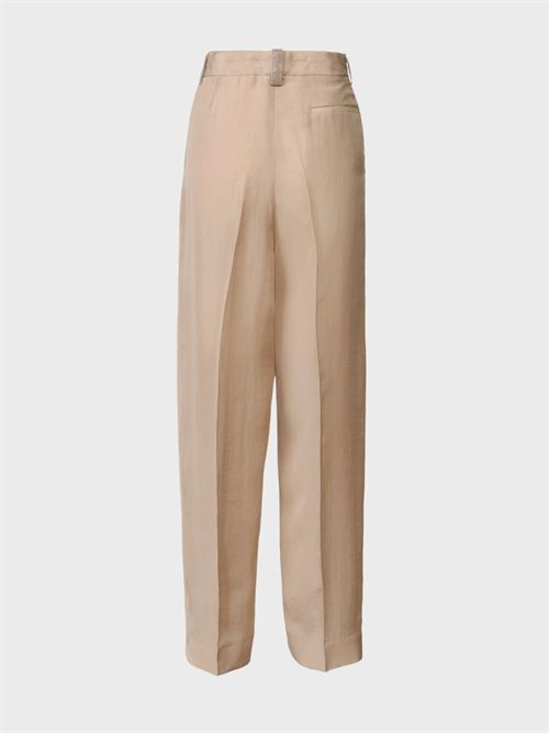 Wide peach touch lyocell trousers with pleats FABIANA FILIPPI | PAD266F367L7850157